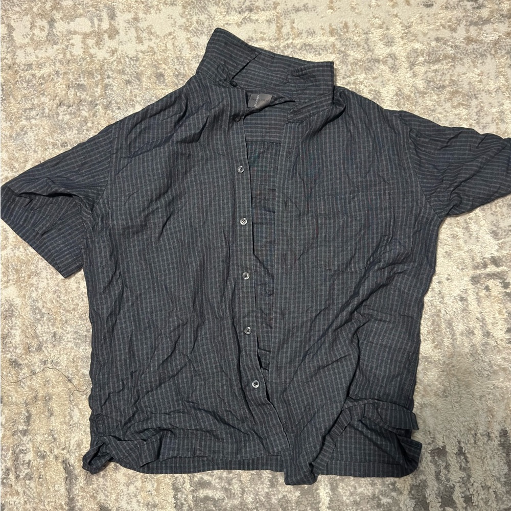 Dockers Men's Dark Gray Striped Shirt